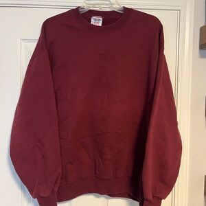 Vintage 90s Jerzees Red Crewneck Sweater Soft Cotton Blend